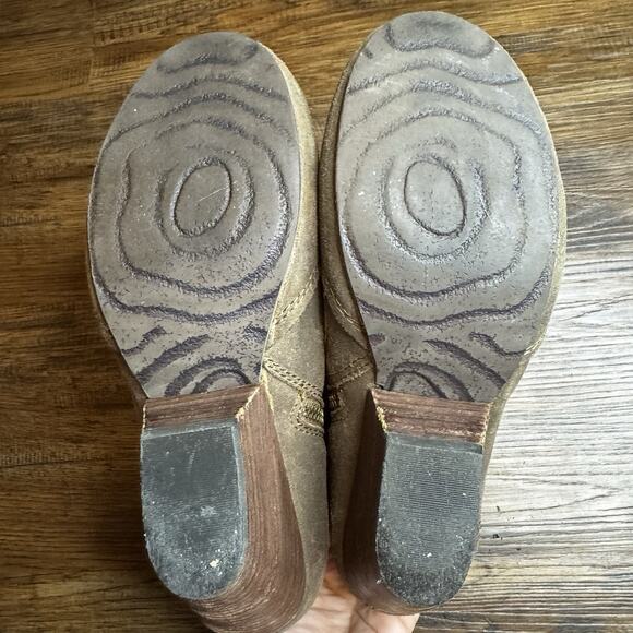 OTBT Ankle Wedge Booties Women’s 8 Distressed Leather Zip Ankle Boots - Picture 7 of 12